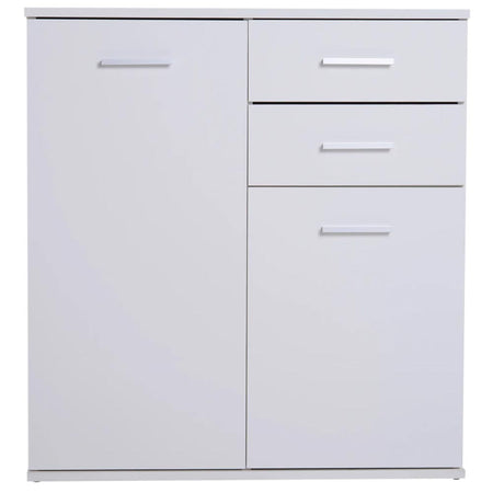 Mobile Cassettiera Multiuso in Legno MDF 2Cassetti 2Ante Design Moderno Bianco
