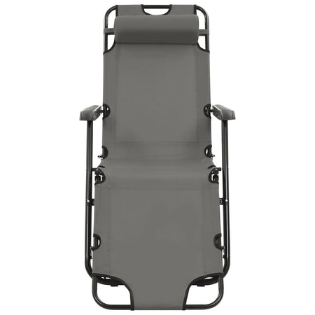 Sdraio Poltrona per Esterno Giardino Pieghevole Reclinabile a Lettino Prendisole Grigio