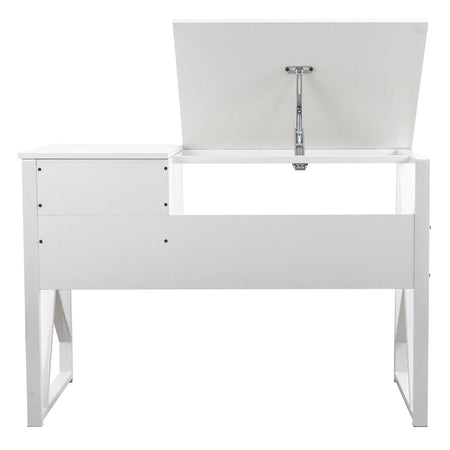 Scrivania Ufficio Piano Regolabile Cassettiera 2 Cassetti Porta PC Design Moderno