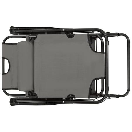 Sdraio Poltrona per Esterno Giardino Pieghevole Reclinabile a Lettino Prendisole Grigio