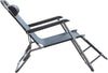 Sdraio Poltrona per Esterno Giardino Pieghevole Reclinabile a Lettino Prendisole Nero