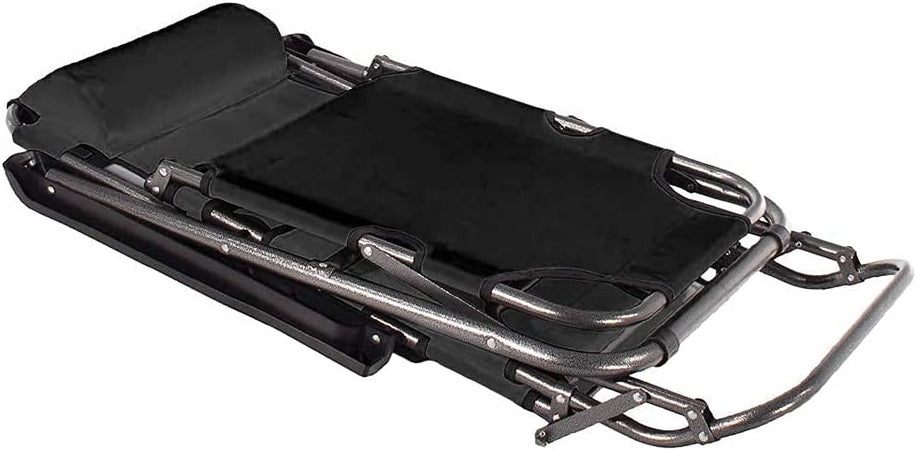 Sdraio Poltrona per Esterno Giardino Pieghevole Reclinabile a Lettino Prendisole Nero