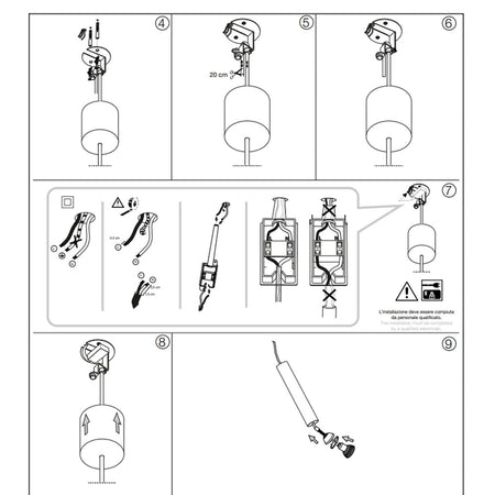 Lampadario moderno Ideal Lux LOOK SP1 D04 343310 GU10 LED cilindro nero