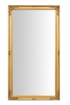 Biscottini Specchio Specchiera da parete e appendere verticale/orizzontale L72xPR4xH133 cm finitura foglia oro anticato.