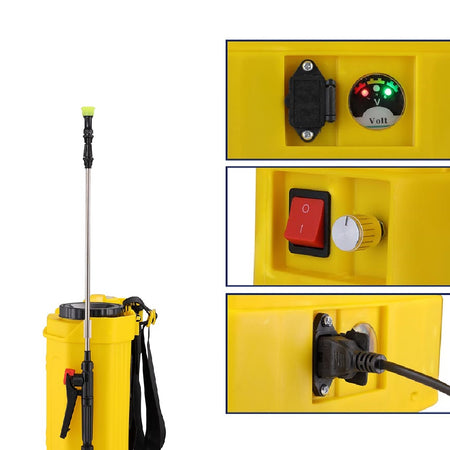 Pompa a Spalla 16LT Nebulizzatore Batteria Ricaricabile 12V Spruzzatore elettrico