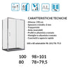 Box doccia angolare scorrevole trasparente con lato fisso H190cm 6mm BIG
