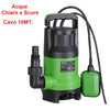 Pompa Sommersa 750W Acque Chiare Scure Sporche 13000L/h Cavo 10MT