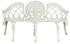 Biscottini Panchina Liberty in ghisa finitura bianca anticata 130x50x82 cm Robusta stabile
