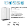 Box doccia angolare scorrevole trasparente con lato fisso H190cm 6mm BIG