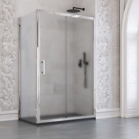 Box doccia angolare scorrevole opaco con lato fisso H190cm 6mm BIG