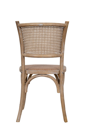 Biscottini Sedia Thonet in massello di frassino e seduta rattan finitura legno invecchiato