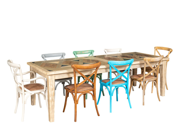 Biscottini Sedia Thonet in massello di frassino e seduta rattan finitura legno invecchiato