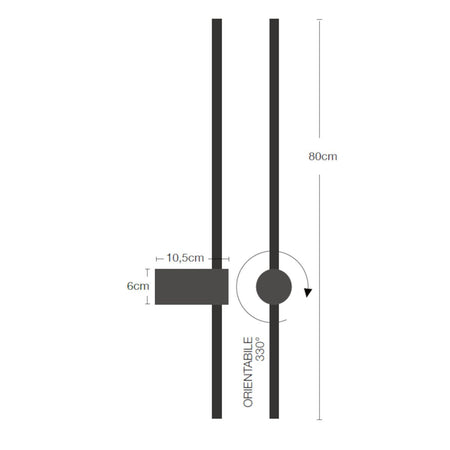 Applique moderno Lampadari Bartalini SSAPMOC nero LED metallo orientabile
