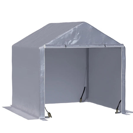 Casetta da Giardino Porta Attrezzi 2x2m in Acciaio e Copertura Anti-UV Grigio