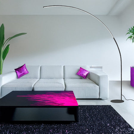 Piantana nera braccio arco Idel Lux COMET PT N 304168 30W LED 2850Lm metallo monoemissione dimmerabile