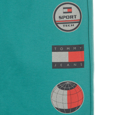 Tommy Hilfiger Pantalone Tuta Felpato Uomo Sport Sweatpant Teal Blue da uomo