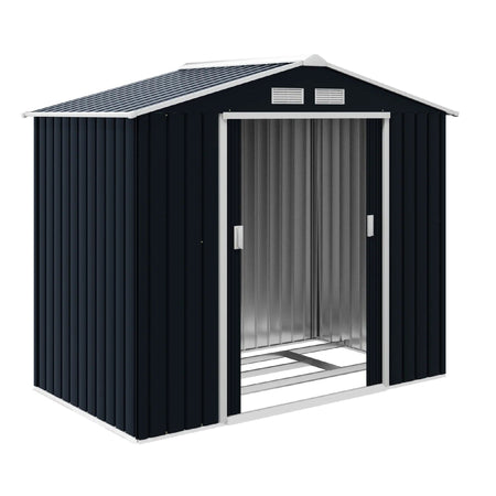 Casetta da Giardino Porta Attrezzi in Lamiera Porte Scorrevoli 213x130 H185cm