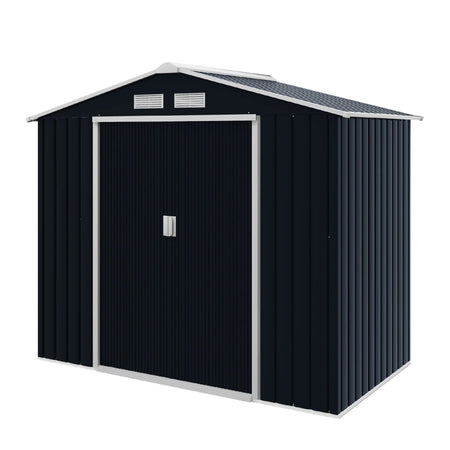 Casetta da Giardino Porta Attrezzi in Lamiera Porte Scorrevoli 213x130 H185cm