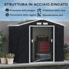 Casetta da Giardino Porta Attrezzi in Lamiera Porte Scorrevoli 213x130 H185cm