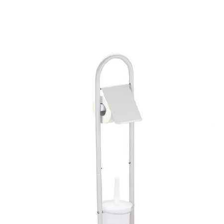 Piantane da Bagno Portarotolo Porta scopino Acciaio Smaltato Grigio Chiaro