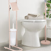 Piantane da Bagno Portarotolo Porta scopino Acciaio Smaltato Rosa Chiaro