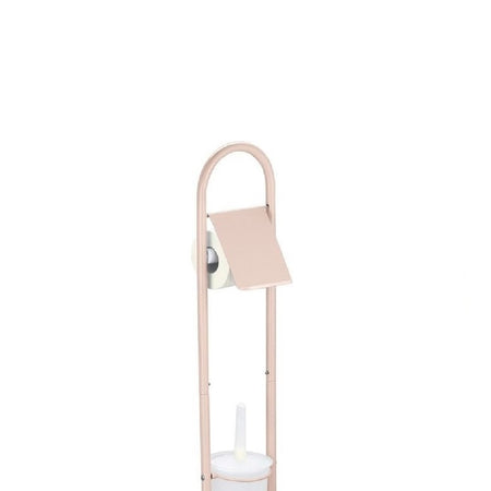 Piantane da Bagno Portarotolo Porta scopino Acciaio Smaltato Rosa Chiaro