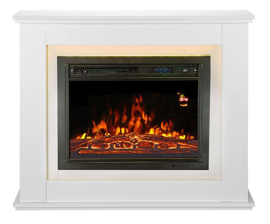 Camino Elettrico 2000W Telecomando Led Effetto Fiamma 100x27.5 H 82.5cm Timer