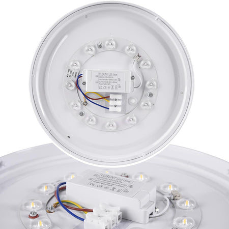 Plafoniera Led Tonda 12W Bianca 4000k Risparmio Energetico 29.5cm 1200LM Silver