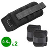 Kit 2 Pesi Allenamento Fitness 1KG Regolabili per Polsi e Caviglie Nero