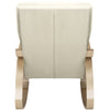 Poltrona a Dondolo Moderna legno Betulla Sedia Relax Cotone Beige Poggiatesta