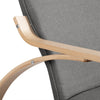 Poltrona a Dondolo in legno di Betulla con Poggiapiedi Regolabile 67x120x90cm Grigio