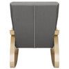 Poltrona a Dondolo Moderna legno Betulla Sedia Relax Cotone Grigio Poggiatesta