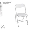 Set 6 Sedie Imbottite Pieghevoli Salvaspazio con Struttura Metallo e PVC Bianco