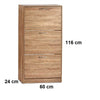 Scarpiera 3Ante Salvaspazio Doppia Profondità 60x24 H116cm Braun