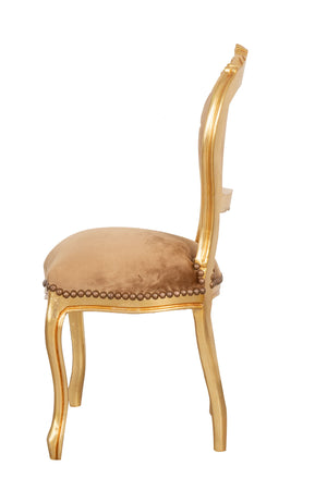 Biscottini Biscottini Sedia Poltroncina Luigi XVI Legno Faggio Patina Oro 45x42x90