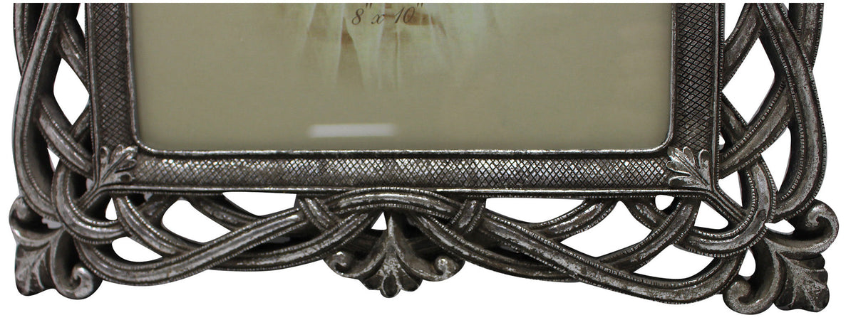 Biscottini Portafoto Biscottini da appoggio resina argento anticata 31x2x36 per foto 20x25