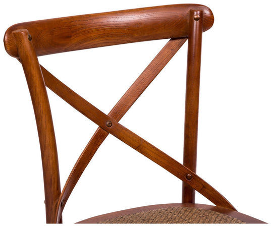 Biscottini Sedia Thonet in massello di frassino e seduta rattan finitura noce 48x52x88 cm