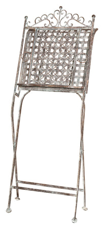 Biscottini Sedia in ferro battuto pieghevole da esterno da giardino da pranzo finitura ruggine anticata L96xPR49xH41 cm