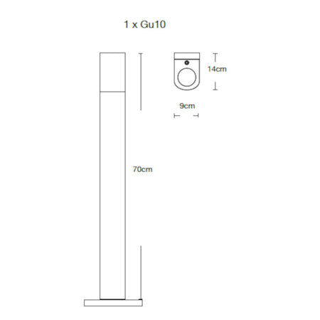 Lampioncino moderno Lampadari Bartalini PORD LONG B GU10 LED IP65 alluminio vetro