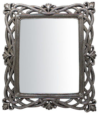 Biscottini Biscottini Specchiera Rettangolare da Parete Appoggio 31x2x36 Resina Argento