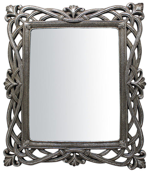 Biscottini Biscottini Specchiera Rettangolare da Parete Appoggio 31x2x36 Resina Argento