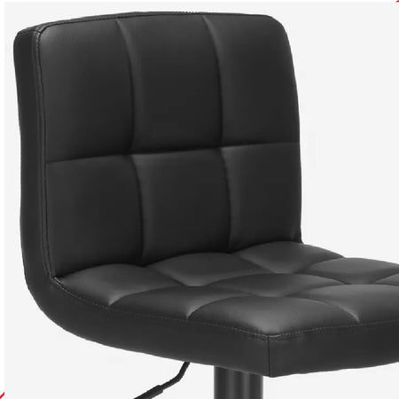 Coppia Sgabelli Cucina Bar Bistrot, Pelle Ecologica Imbottita Poggiapiedi Nero