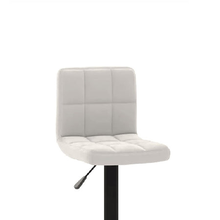 Coppia Sgabelli Cucina Bar Bistrot, Pelle Ecologica Imbottita Poggiapiedi Nero Bianco