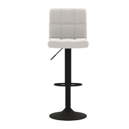 Coppia Sgabelli Cucina Bar Bistrot, Pelle Ecologica Imbottita Poggiapiedi Nero Bianco