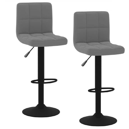 Coppia Sgabelli Cucina Bar Bistrot, Pelle Ecologica Imbottita Poggiapiedi Nero Grigio