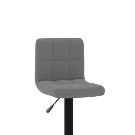 Coppia Sgabelli Cucina Bar Bistrot, Pelle Ecologica Imbottita Poggiapiedi Nero Grigio