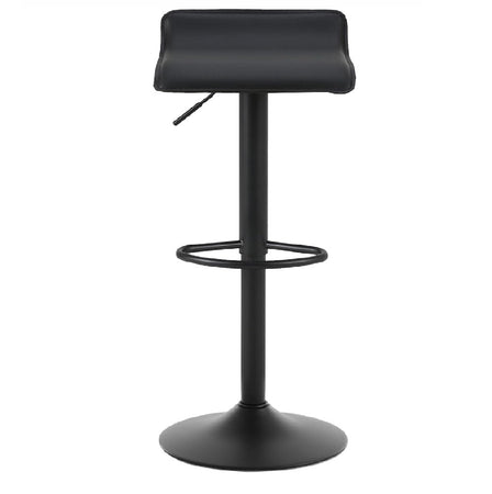 Coppia Sgabelli Cucina Bar Bistrot, Pelle Ecologica Imbottita Poggiapiedi Nero