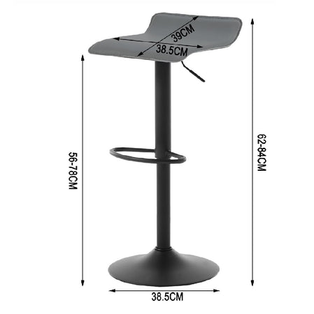 Coppia Sgabelli Cucina Bar Bistrot, Pelle Ecologica Imbottita Poggiapiedi Nero Grigio