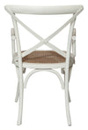 Biscottini Sedia con braccioli Thonet in massello di frassino finitura bianca anticata e seduta in paglia di Vienna
