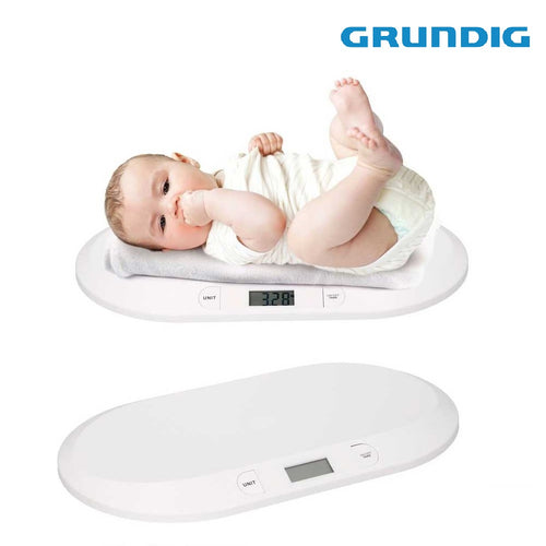 Grundig Bilancia Bambini Neonati Digitale Peso max 20kg Bianco 55x32.5x4cm